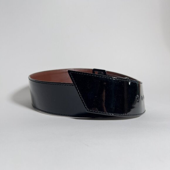 Jean Paul Gaultier Black Patent Leather Wide Waist Belt - Picture 4 of 8